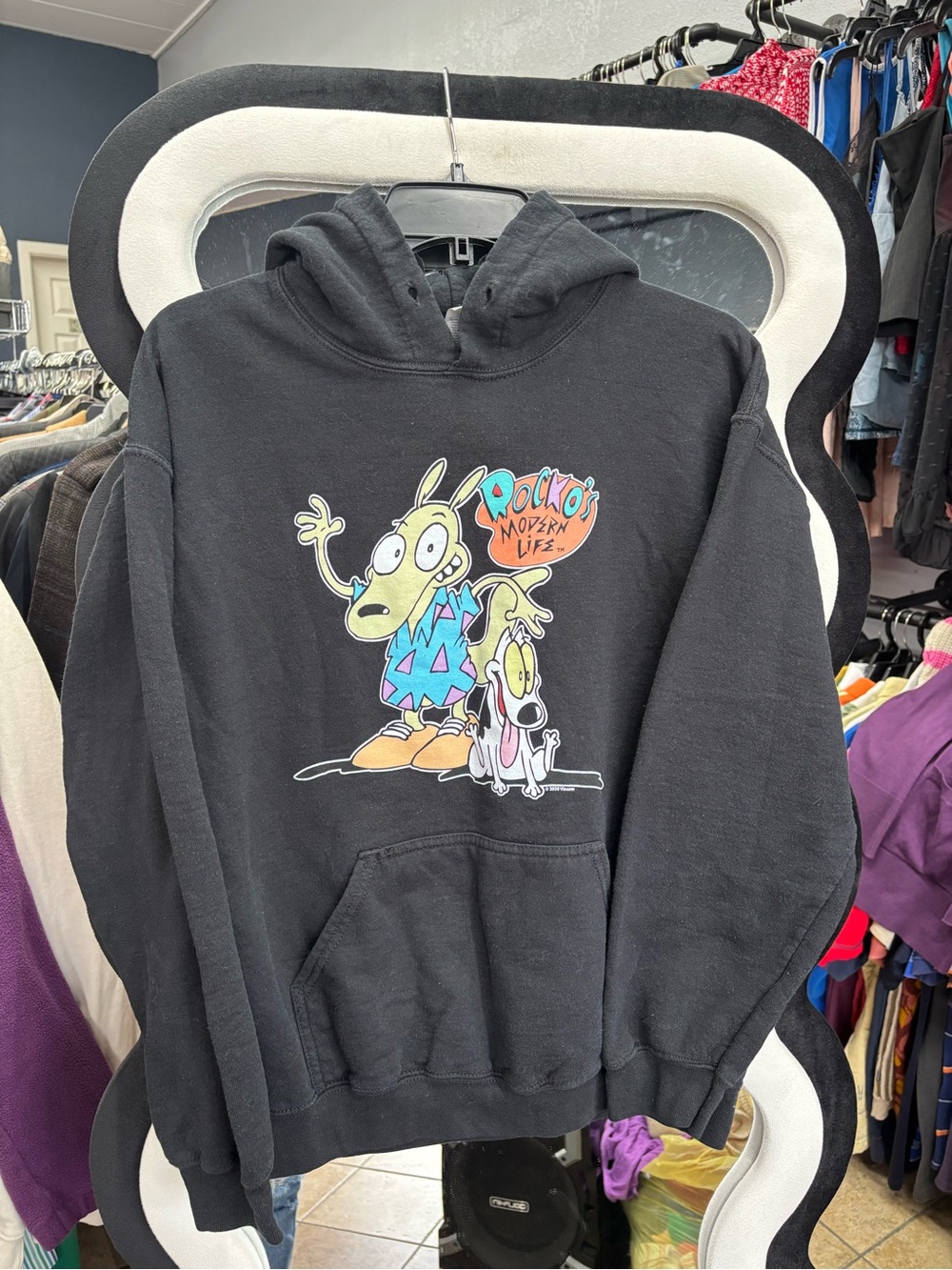 Gildan Black Rocko's Modern Life Graphic Hoodie